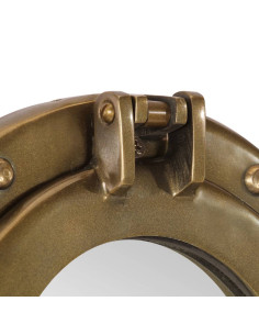 Specchio da Parete Design Oblò Ø30 cm in Alluminio e Vetro