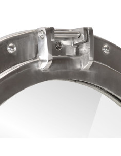 Specchio da Parete Design Oblò Ø50 cm in Alluminio e Vetro