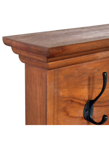 Appendiabiti a Parete 70x10x20 cm in Legno Massello di Teak