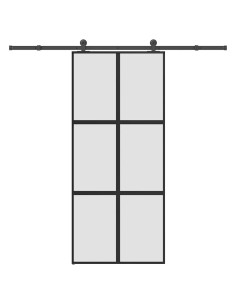 Porta Scorrevole Ferramenta 90x205 cm Vetro Temperato Alluminio 2