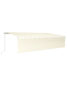 Tenda da Sole Retrattile Manuale con LED 6x3 m Crema 2