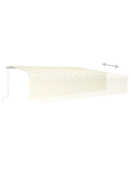Tenda da Sole Retrattile Manuale con LED 6x3 m Crema