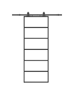 Porta Scorrevole con Ferramenta Nera 76x205 cm in Vetro ESG 2