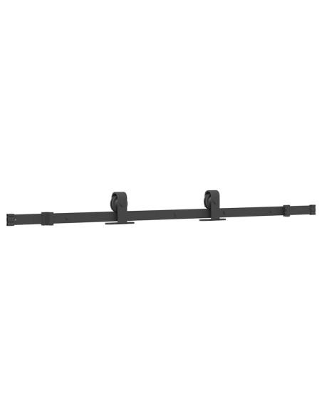 Porta Scorrevole con Ferramenta Nera 76x205 cm in Vetro ESG