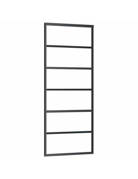 Porta Scorrevole con Ferramenta Nera 76x205 cm in Vetro ESG