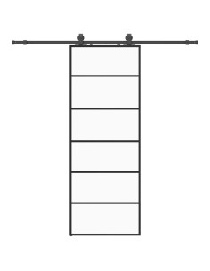 Porta Scorrevole con Ferramenta Nera 76x205 cm in Vetro ESG 2