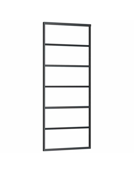Porta Scorrevole con Ferramenta Nera 76x205 cm in Vetro ESG