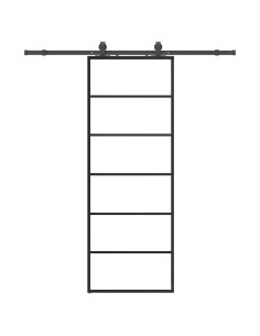 Porta Scorrevole con Ferramenta Nera 76x205 cm in Vetro ESG 2
