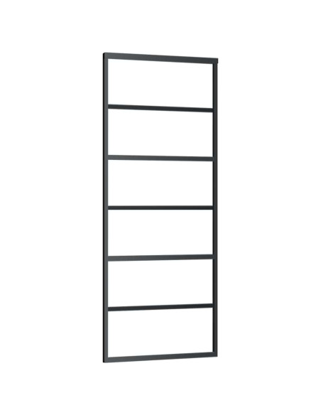 Porta Scorrevole con Ferramenta Nera 76x205 cm in Vetro ESG