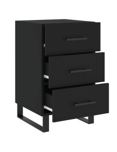 Comodino Nero 40x40x66 cm in Legno Multistrato 2