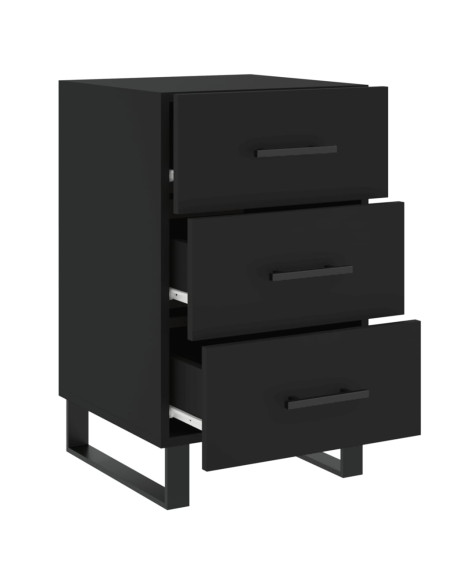 Comodino Nero 40x40x66 cm in Legno Multistrato