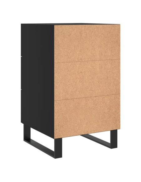 Comodino Nero 40x40x66 cm in Legno Multistrato