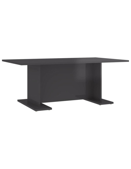 Tavolino Salotto Grigio Lucido 103,5x60x40cm Legno Multistrato