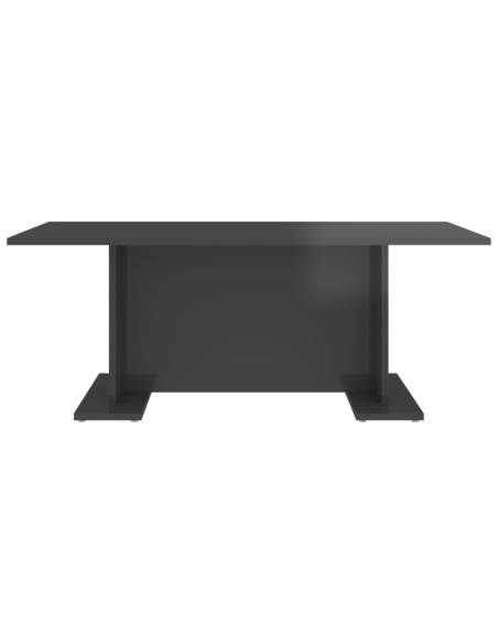 Tavolino Salotto Grigio Lucido 103,5x60x40cm Legno Multistrato