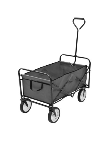 Carrello Pieghevole a Mano in Acciaio Grigio