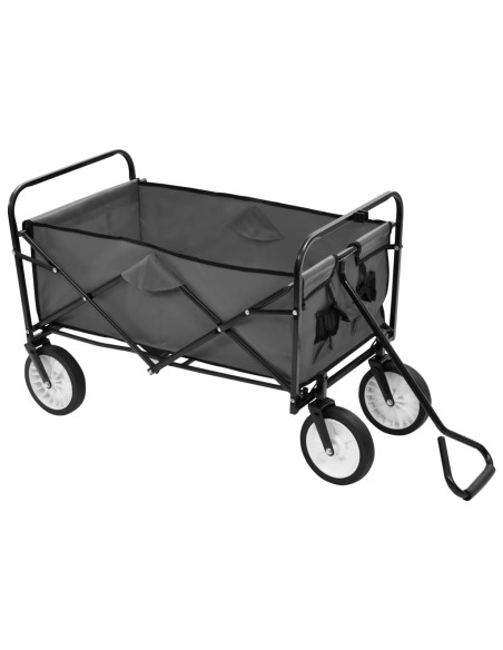 Carrello Pieghevole a Mano in Acciaio Grigio