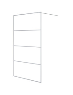 Parete Doccia Walk in Argento 115x195 cm Vetro Trasparente ESG 2