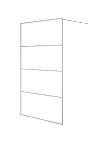 Parete Doccia Walk in Argento 115x195 cm Vetro Trasparente ESG
