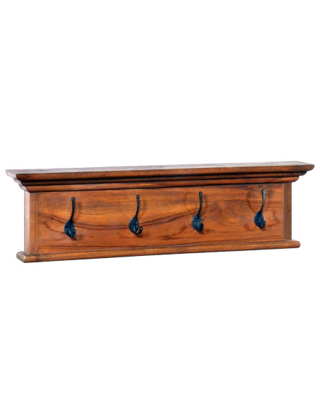 Appendiabiti a Parete 70x10x20 cm in Legno Massello di Teak