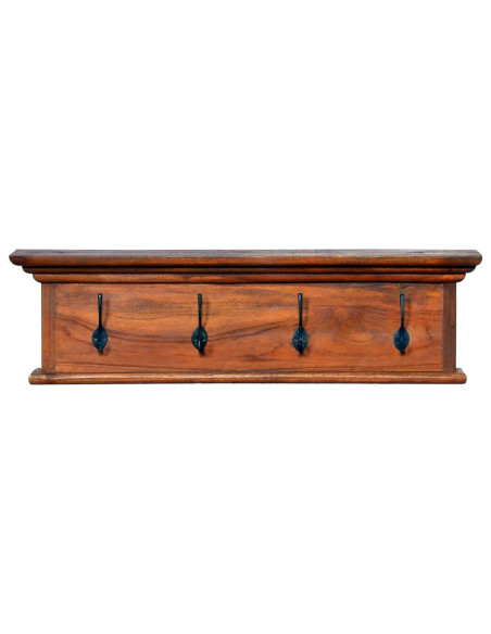 Appendiabiti a Parete 70x10x20 cm in Legno Massello di Teak