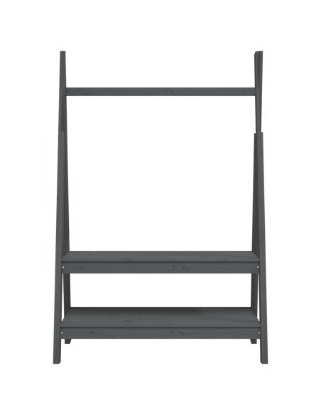 Appendiabiti Grigio 100x45,5x150 cm Legno Massello di Pino