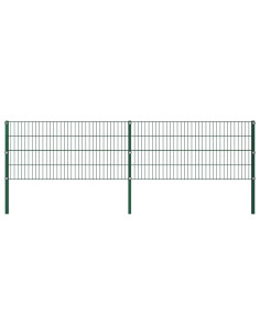 Pannello di Recinzione con Pali in Ferro 3,4x0,8 m Verde 2