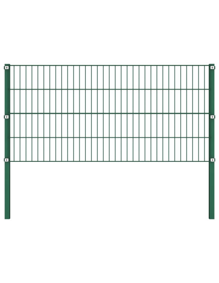 Pannello di Recinzione con Pali in Ferro 17x0,8 m Verde