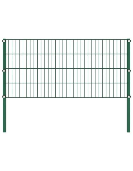 Pannello di Recinzione con Pali in Ferro 10,2x0,8 m m Verde
