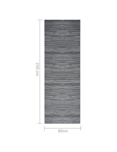 Tappeto per Esterni Antracite 80x250 cm in PP