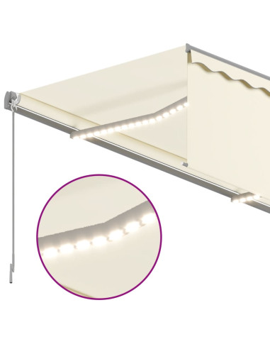 Tenda Automatica con Parasole LED e Sensore Vento 4x3 m Crema