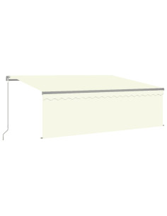 Tenda da Sole Retrattile Manuale con LED 4x3 m Crema