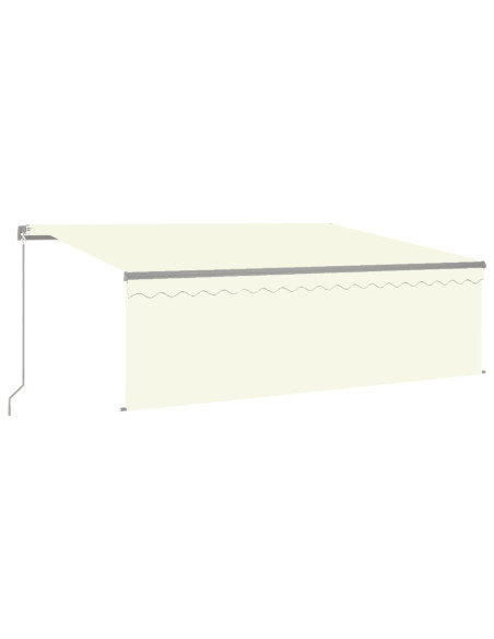 Tenda da Sole Retrattile Manuale con LED 4x3 m Crema
