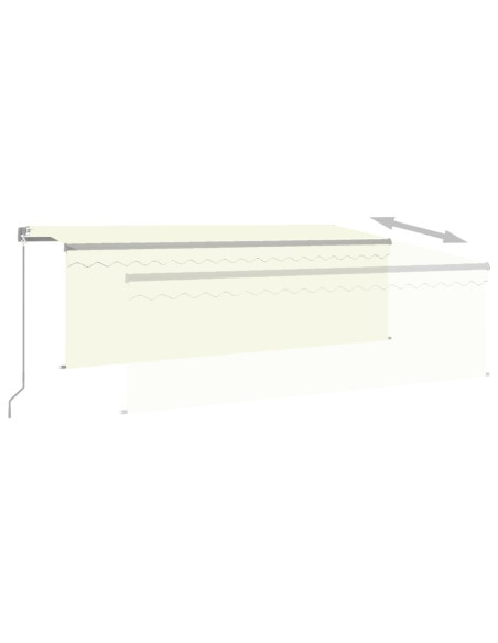 Tenda da Sole Retrattile Manuale con LED 4x3 m Crema