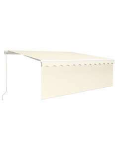 Tenda da Sole Retrattile Manuale con LED 4x3 m Crema