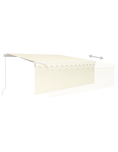 Tenda da Sole Retrattile Manuale con LED 4x3 m Crema