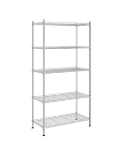 Scaffale a 5 Livelli 90x35x180 cm Cromato 250 kg