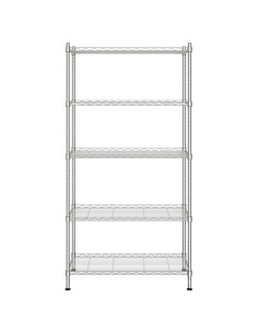 Scaffale a 5 Livelli 90x35x180 cm Cromato 250 kg 2