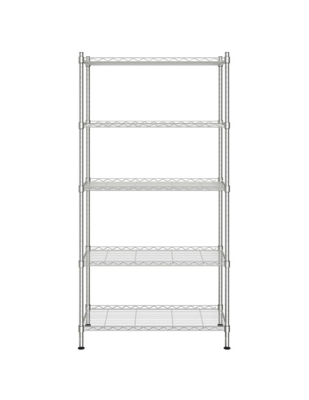 Scaffale a 5 Livelli 90x35x180 cm Cromato 250 kg