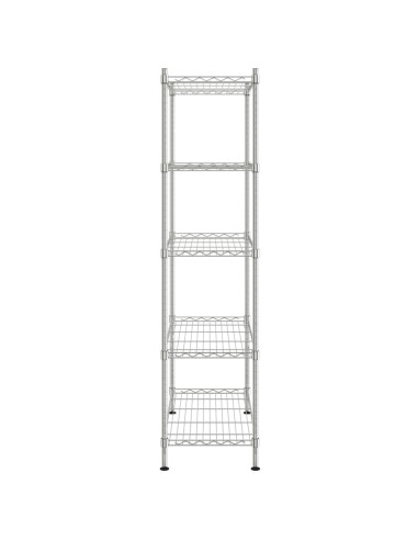 Scaffale a 5 Livelli 90x35x180 cm Cromato 250 kg