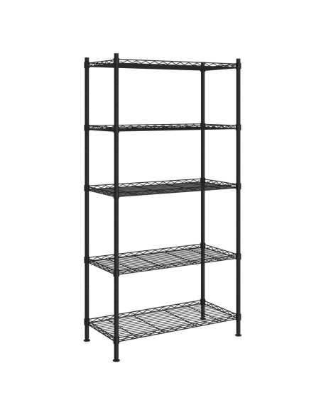 Scaffale a 5 Livelli 90x35x180 cm Nero 250 kg