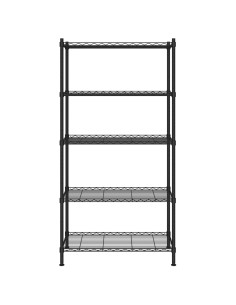 Scaffale a 5 Livelli 90x35x180 cm Nero 250 kg 2