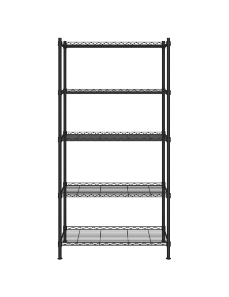 Scaffale a 5 Livelli 90x35x180 cm Nero 250 kg