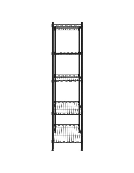 Scaffale a 5 Livelli 90x35x180 cm Nero 250 kg
