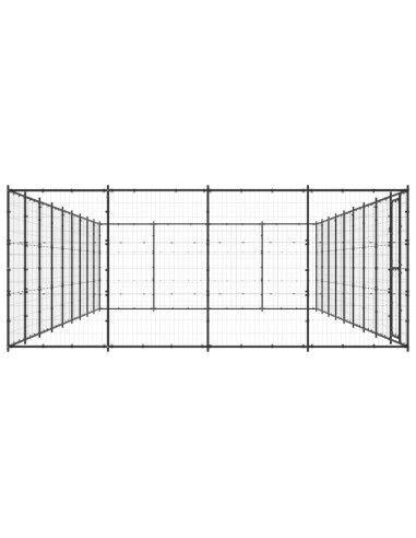 Gabbia per Cani da Esterno in Acciaio 43,56 m²