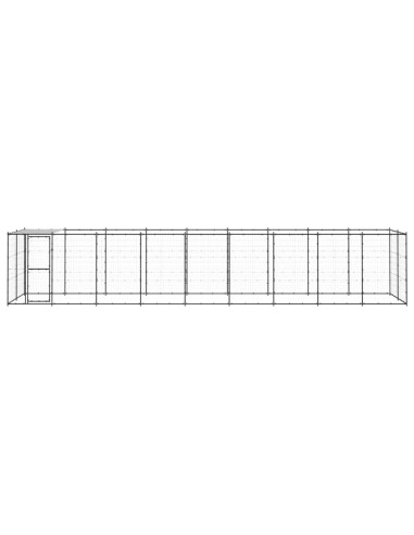 Gabbia per Cani da Esterno in Acciaio con Tetto 21,78 m²