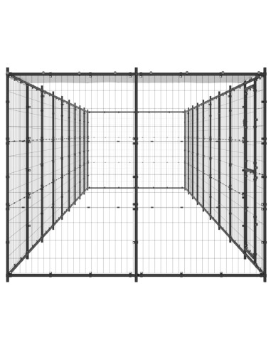 Gabbia per Cani da Esterno in Acciaio con Tetto 21,78 m²