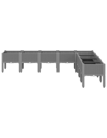 Fioriera da Giardino con Gambe Grigio Chiaro 200x160x42 cm PP