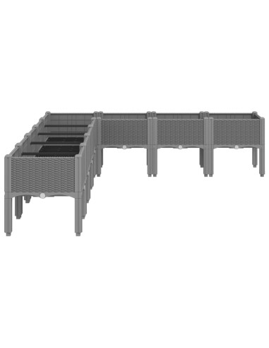Fioriera da Giardino con Gambe Grigio Chiaro 200x160x42 cm PP