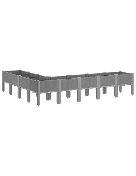 Fioriera da Giardino con Gambe Grigio Chiaro 200x160x42 cm PP