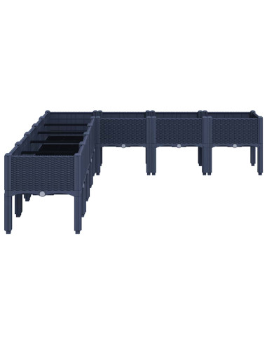 Fioriera da Giardino con Gambe Grigia 200x160x42 cm in PP